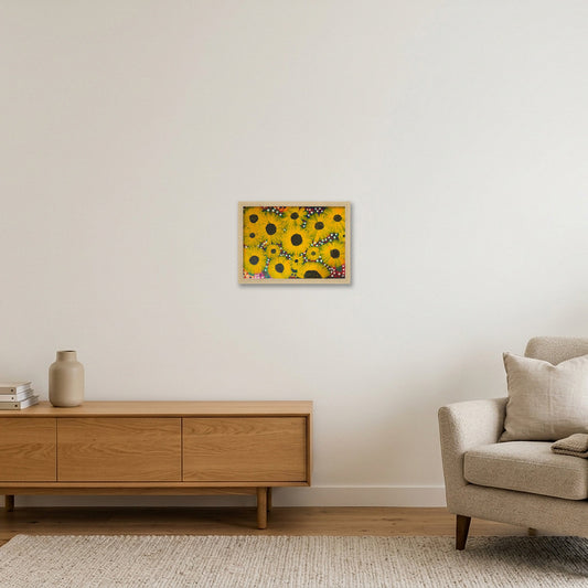 Sunflowers — A4 (30×21cm, 12×8") Oak Frame