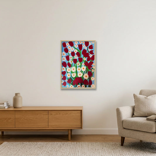 Flowers — 42×59cm, 17×23" Oak Frame