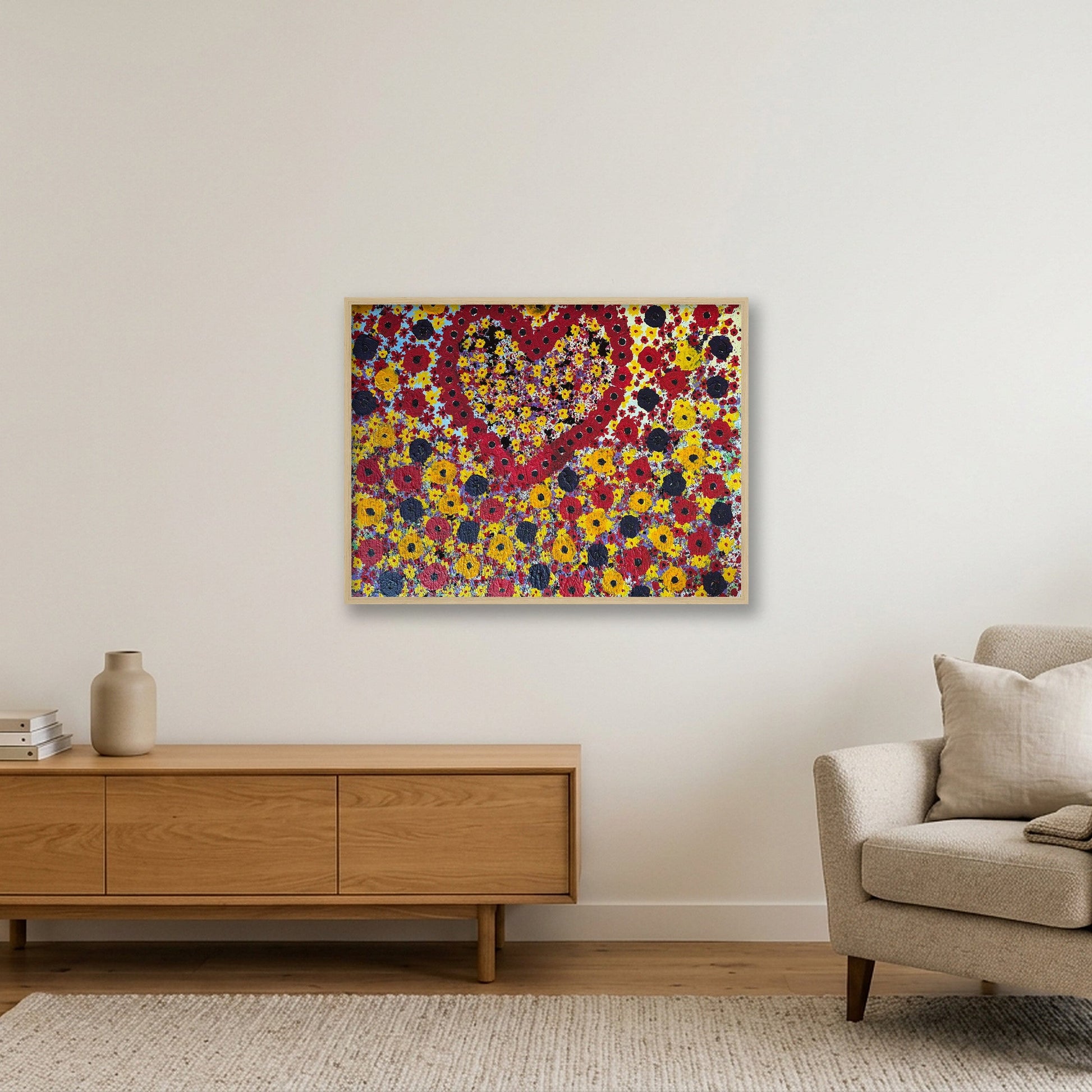 Hearts — 80×60cm, 31×24" Oak Frame