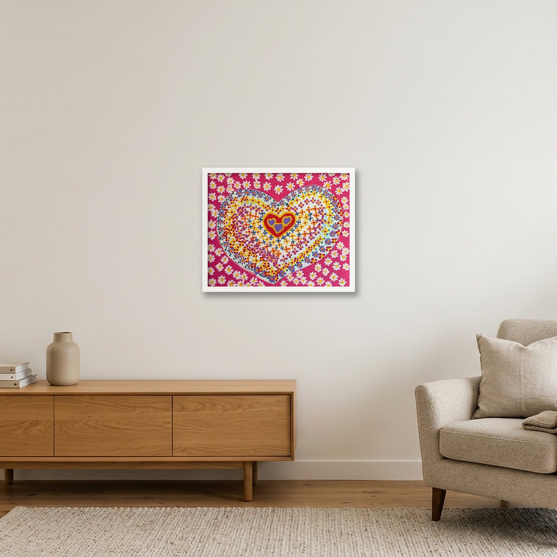 Heart of Daisy — 50×40cm, 20×16" White Frame