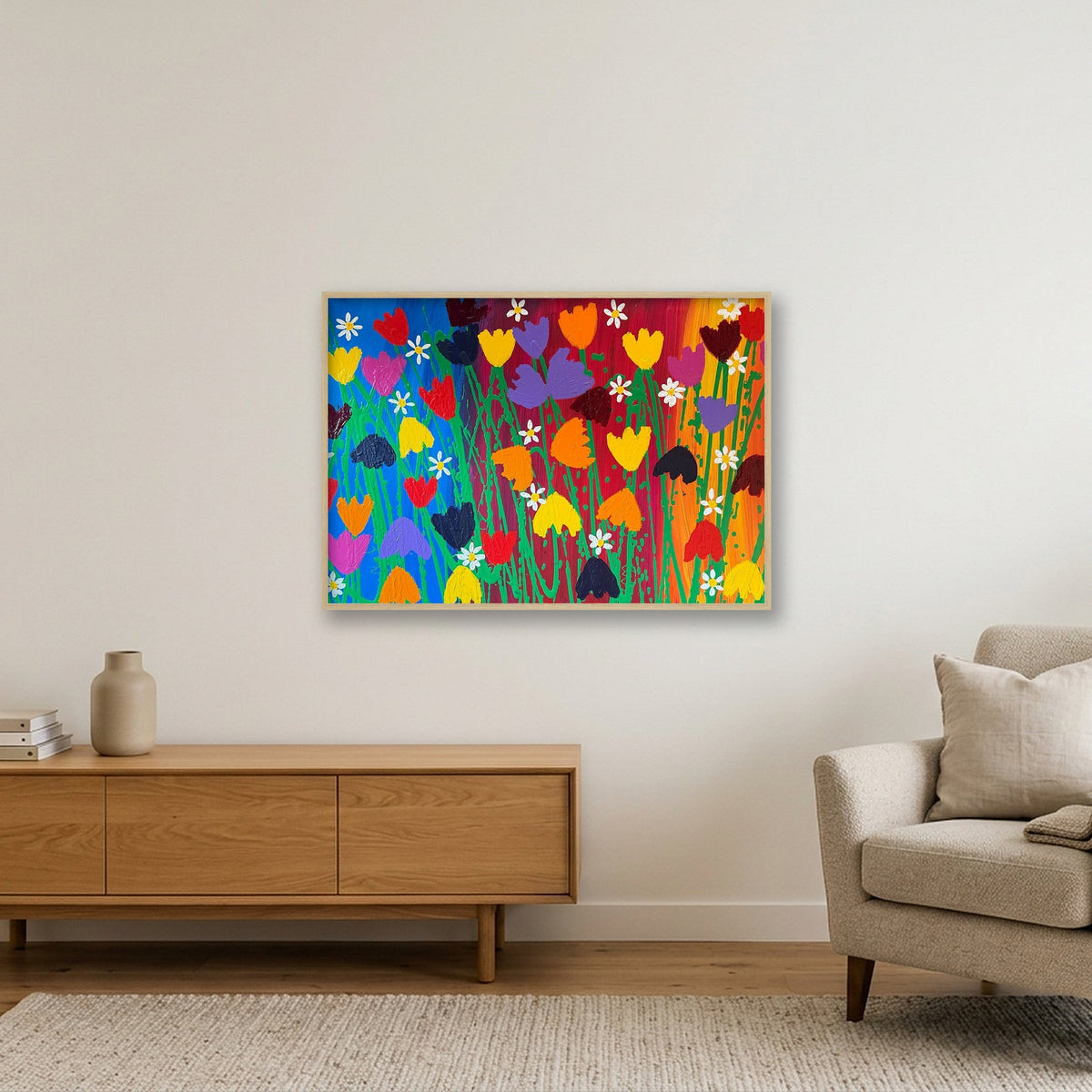The Colour of Life — 100×70cm, 39×28" Oak Frame