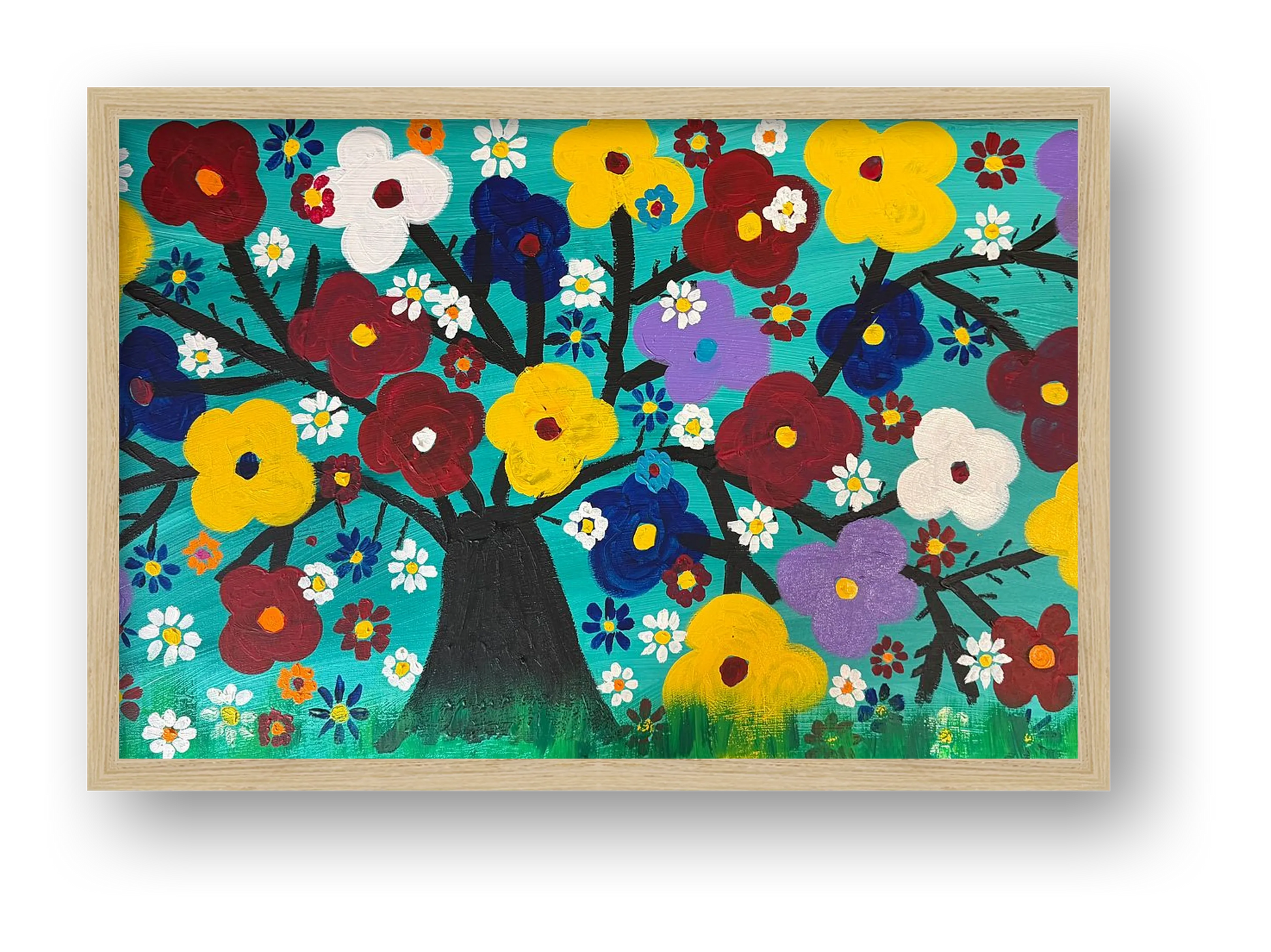 Bright Flowers — framed