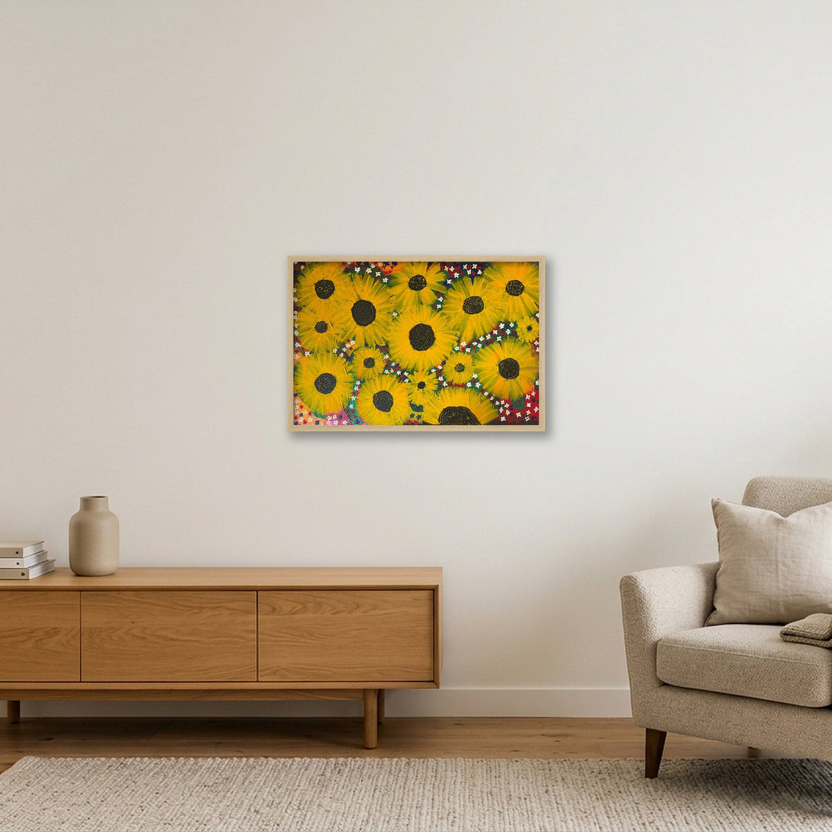 Sunflowers  — 60×40cm, 24×16" Oak Frame