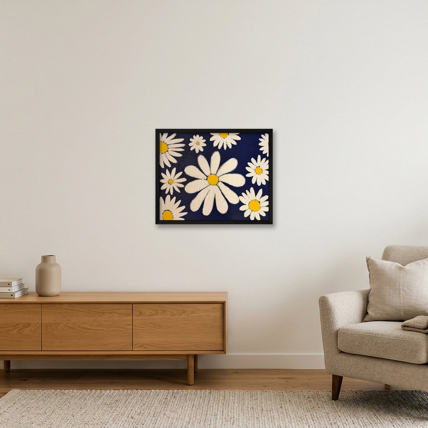 Daisies  — 50×40cm, 20×16" Black Frame