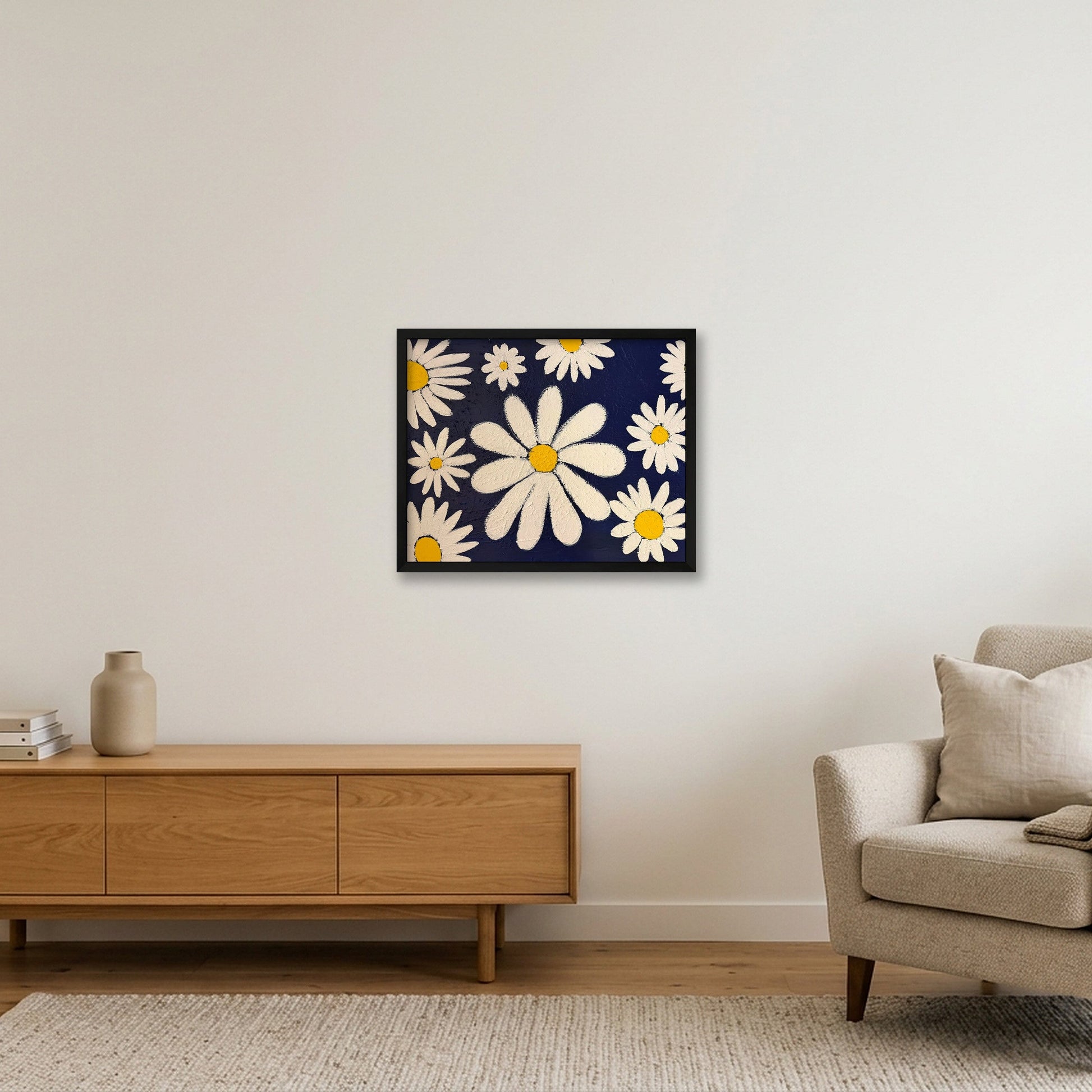 Daisies  — 50×40cm, 20×16" Black Frame