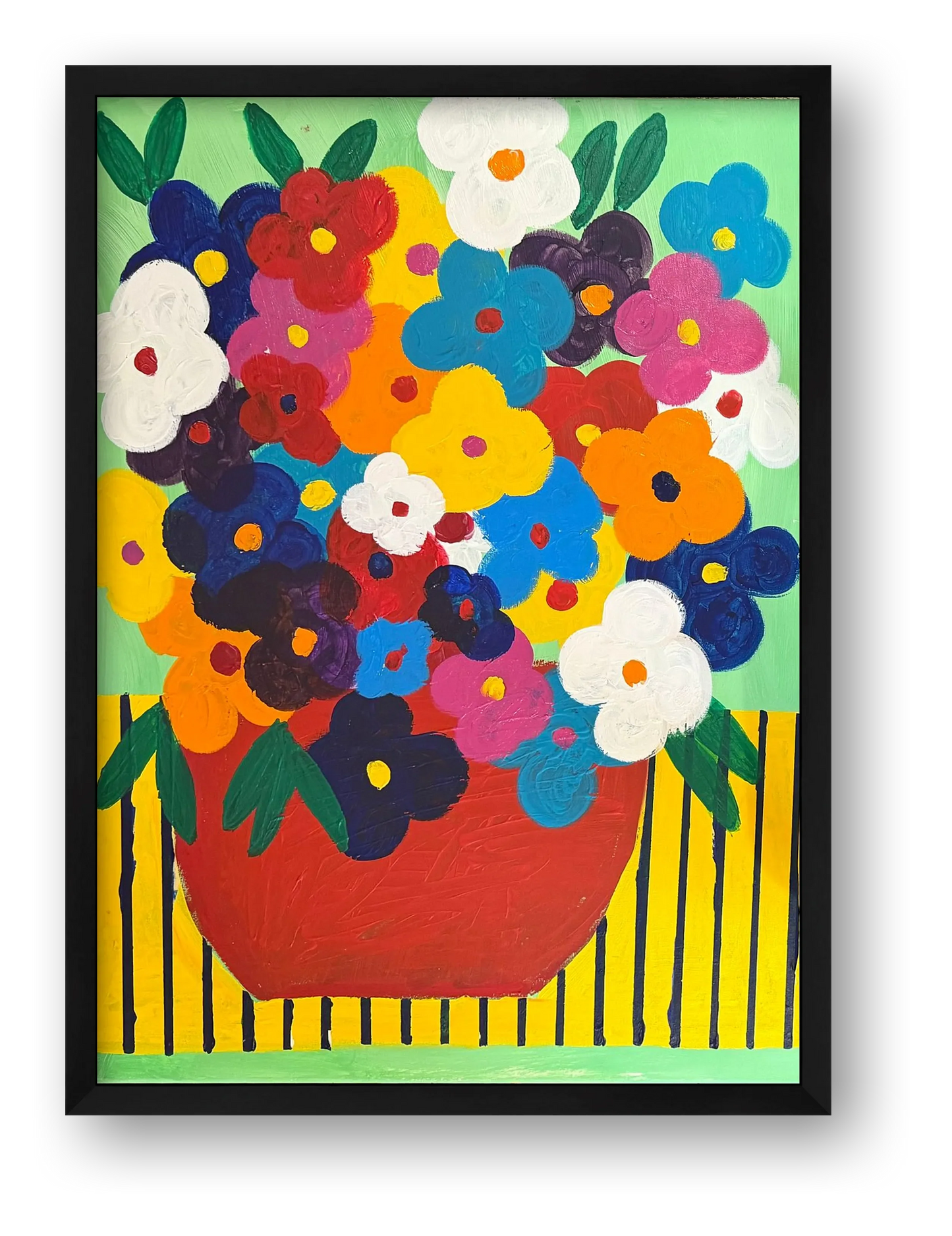 Cartoon Flower — framed
