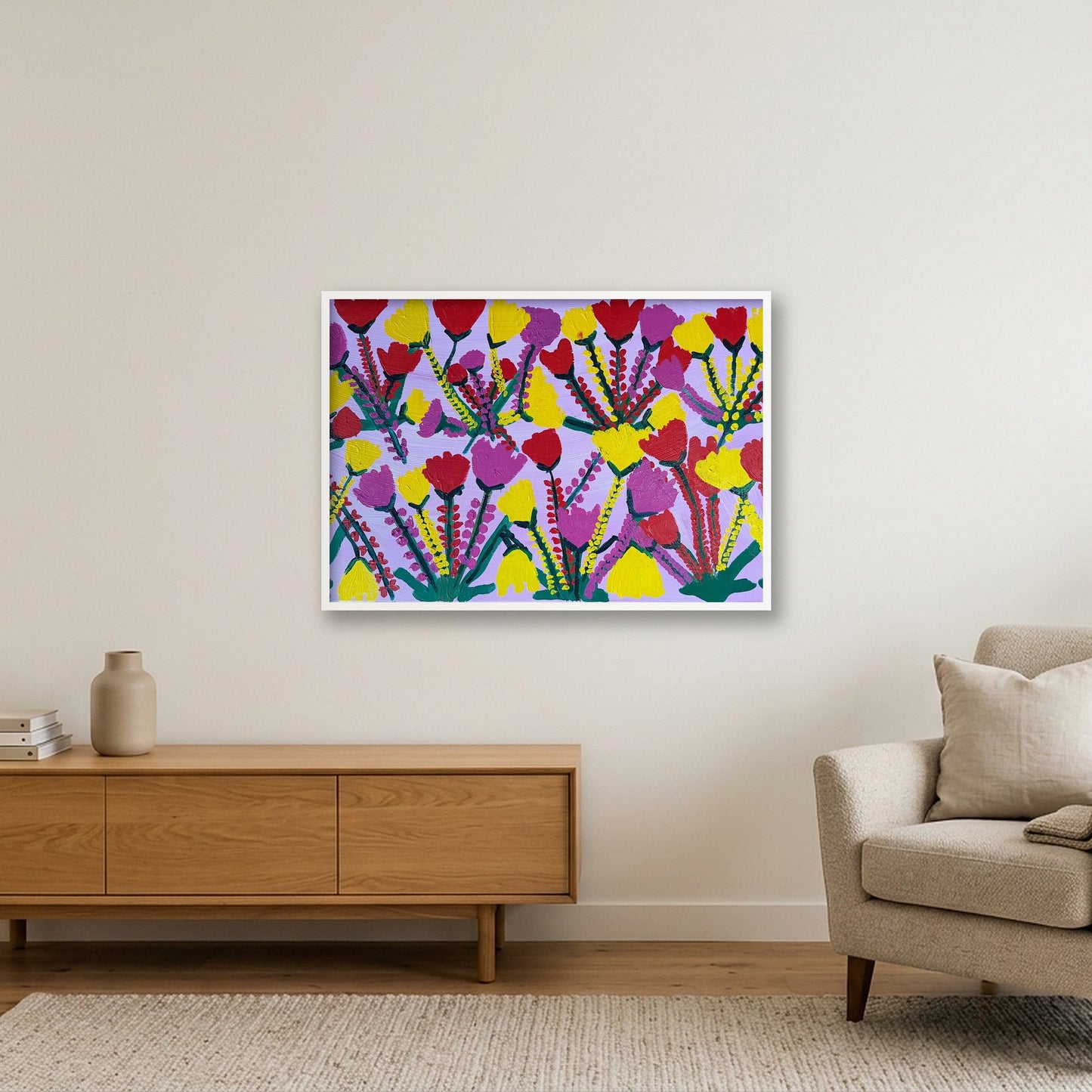 Tulips — 100×70cm, 39×28" White Frame