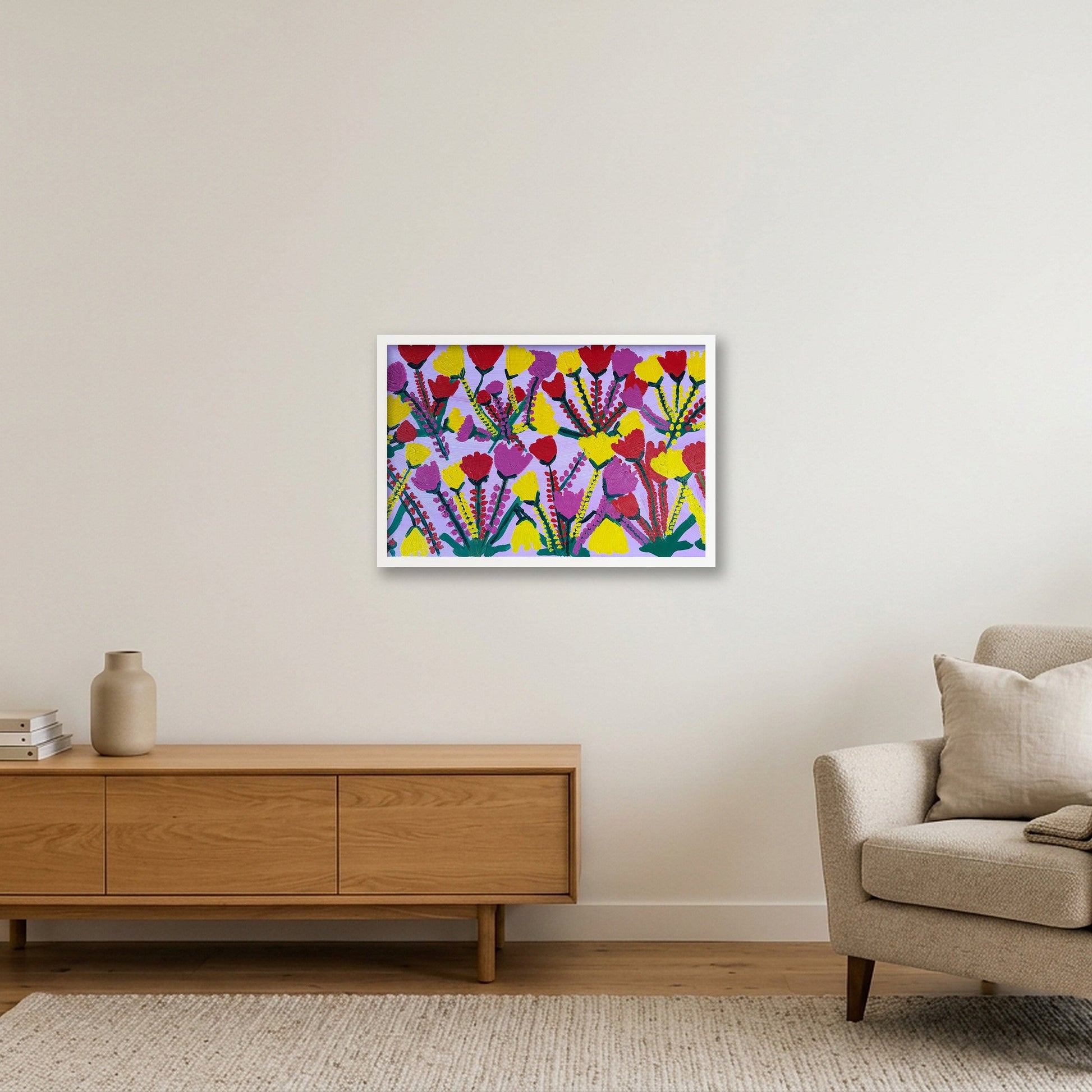 Tulips — 60×40cm, 24×16" White Frame