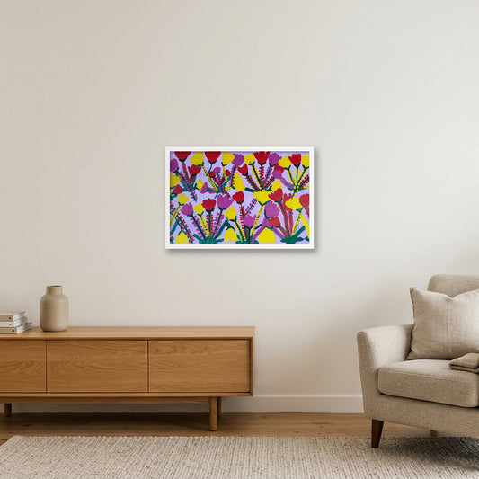 Tulips — 60×40cm, 24×16" White Frame