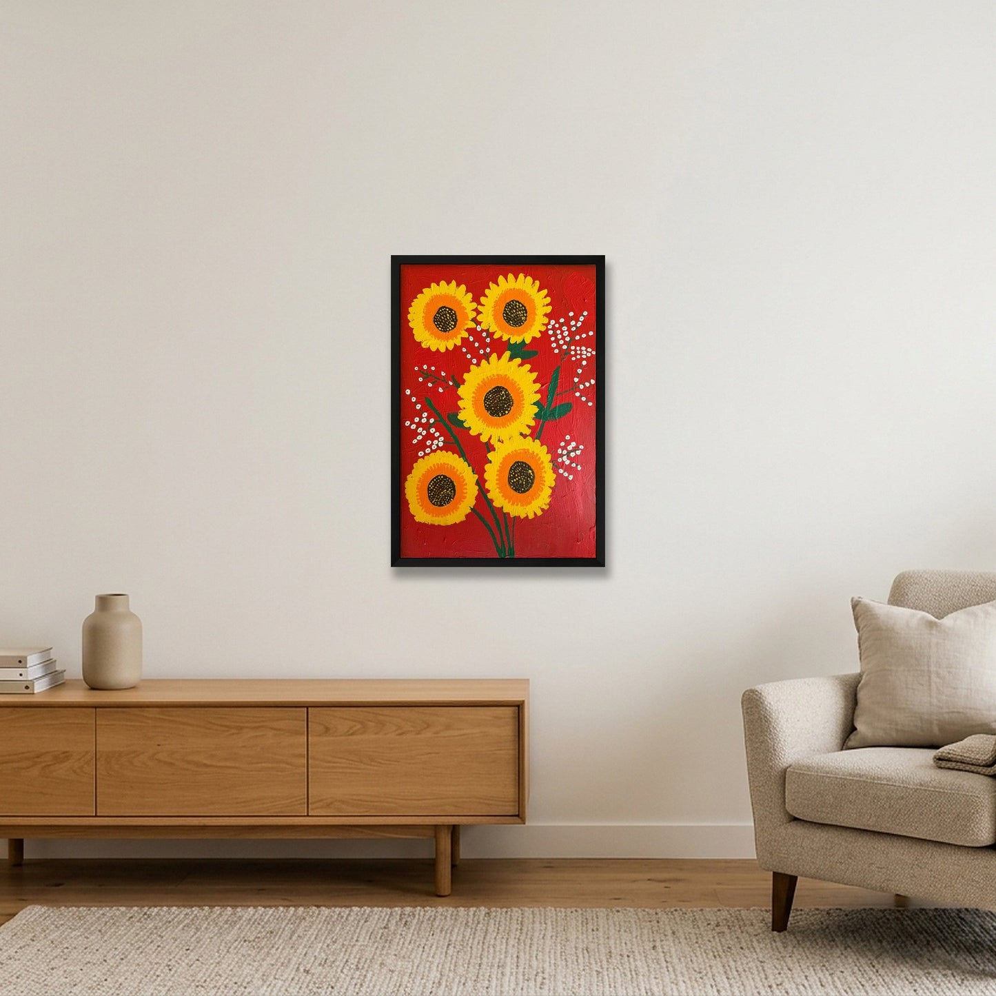 Sunflower Family  — 40×60cm, 16×24" Black Frame