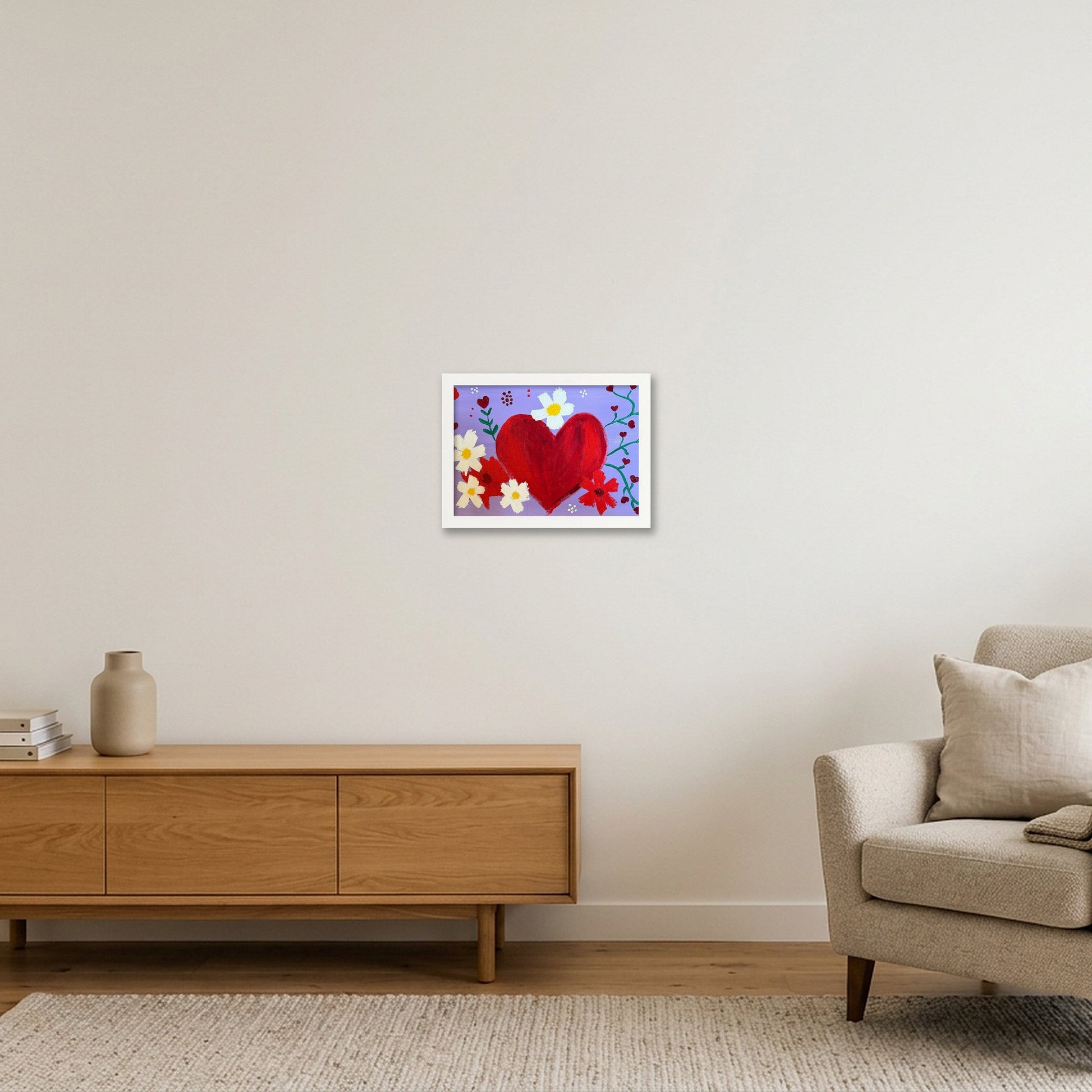 Vine of Hearts  — A4 (30×21cm, 12×8") White Frame