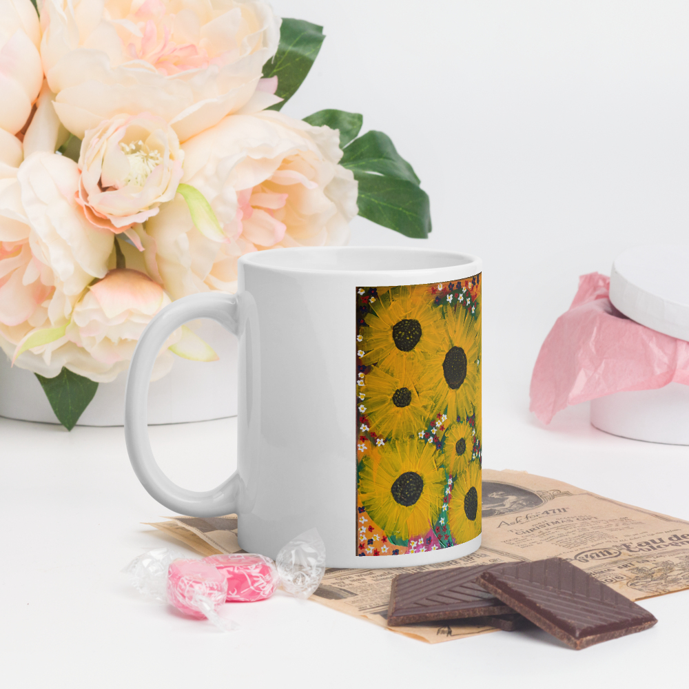 White glossy mug