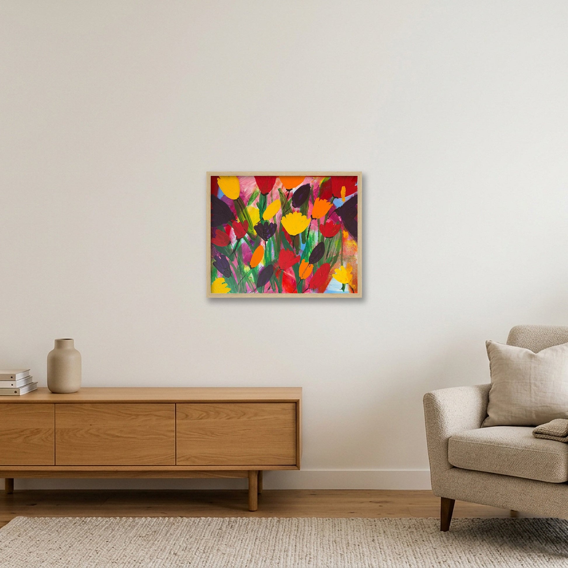 Tulip Bliss — 50×40cm, 20×16" Oak Frame