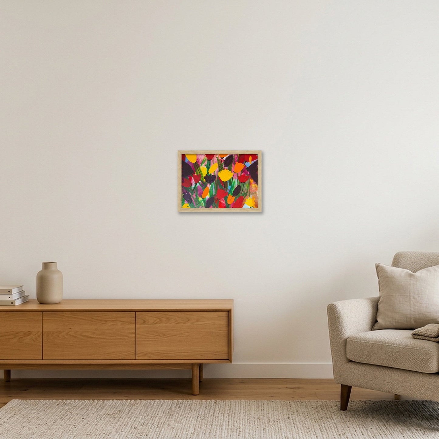 Tulip Bliss — A4 (30×21cm, 12×8") Oak Frame