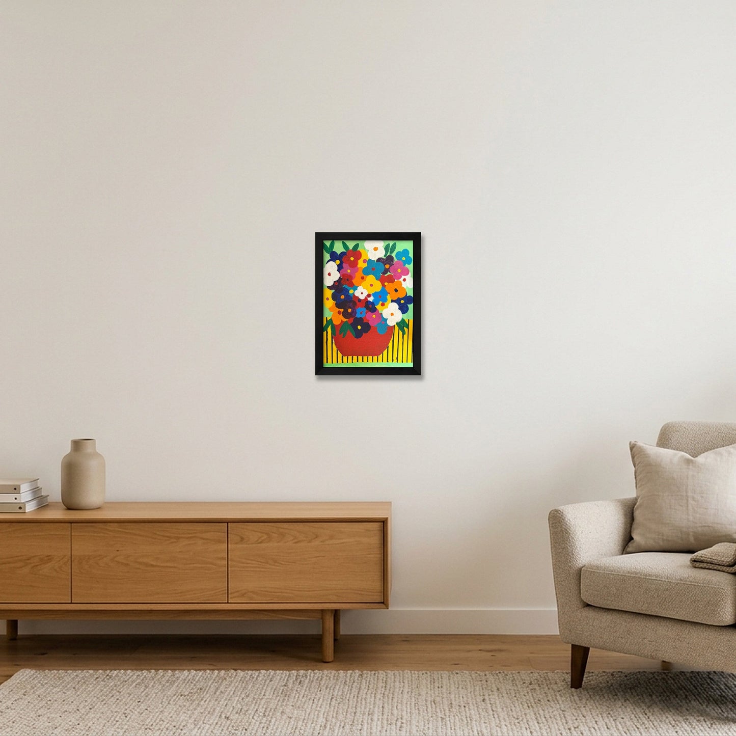 Cartoon Flower — A4 (21×30cm, 8×12") Black Frame