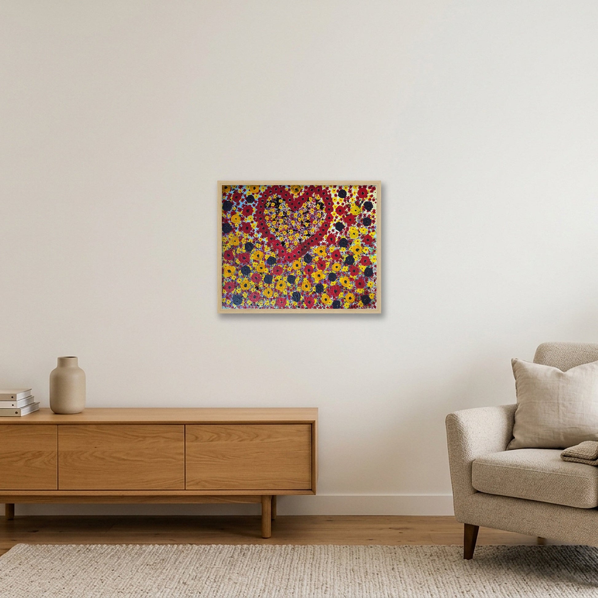 Hearts — 50×40cm, 20×16" Oak Frame