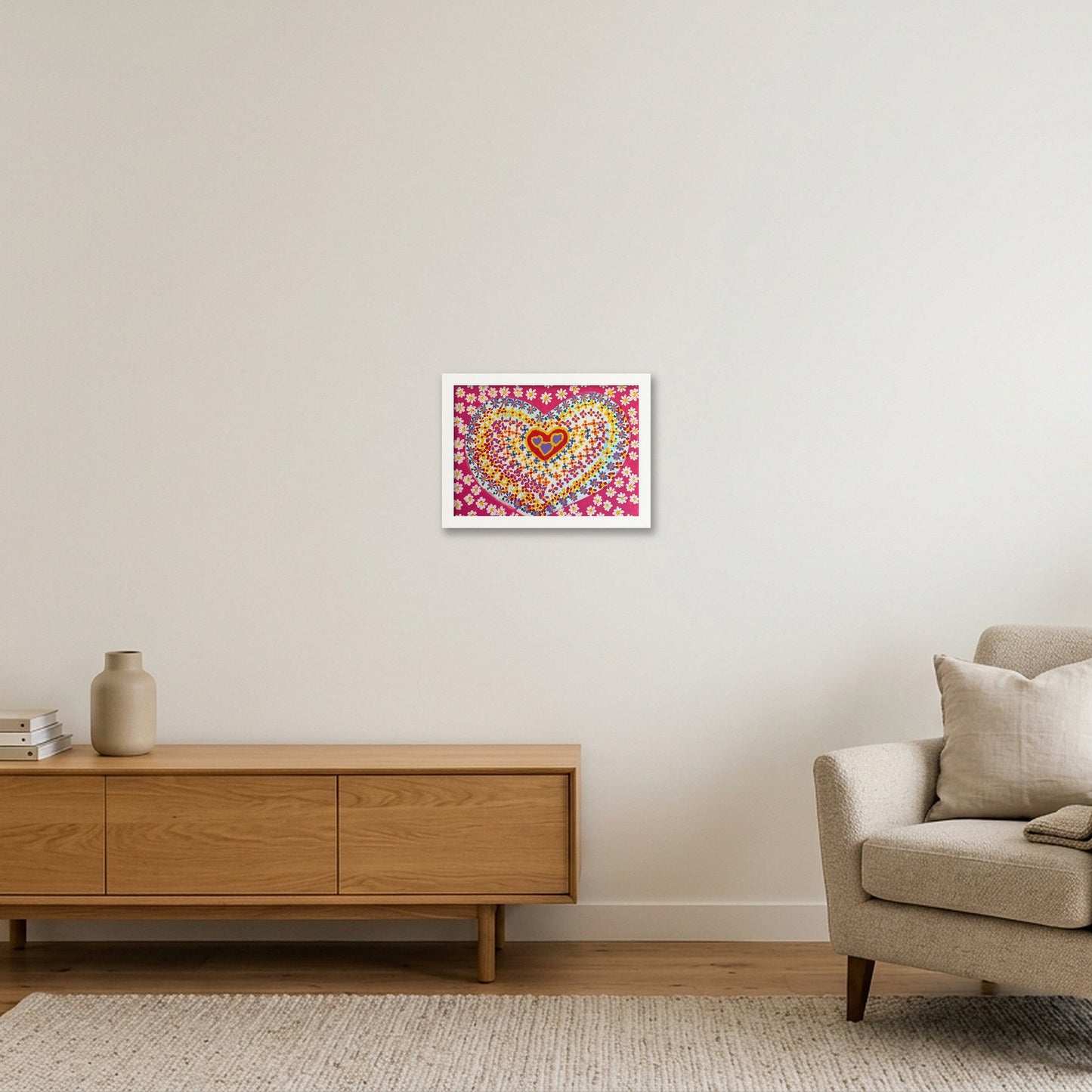 Heart of Daisy — A4 (30×21cm, 12×8") White Frame