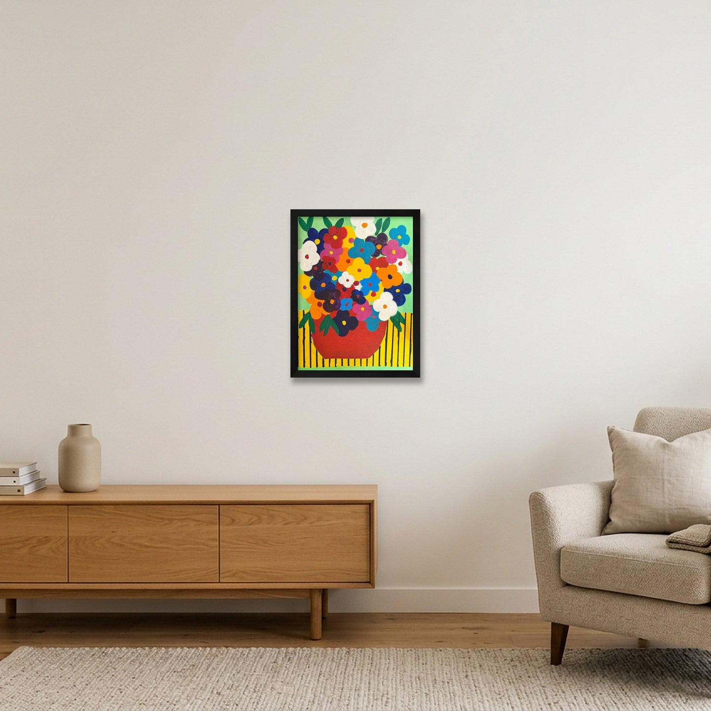 Cartoon Flower — 30×40cm, 12×16" Black Frame